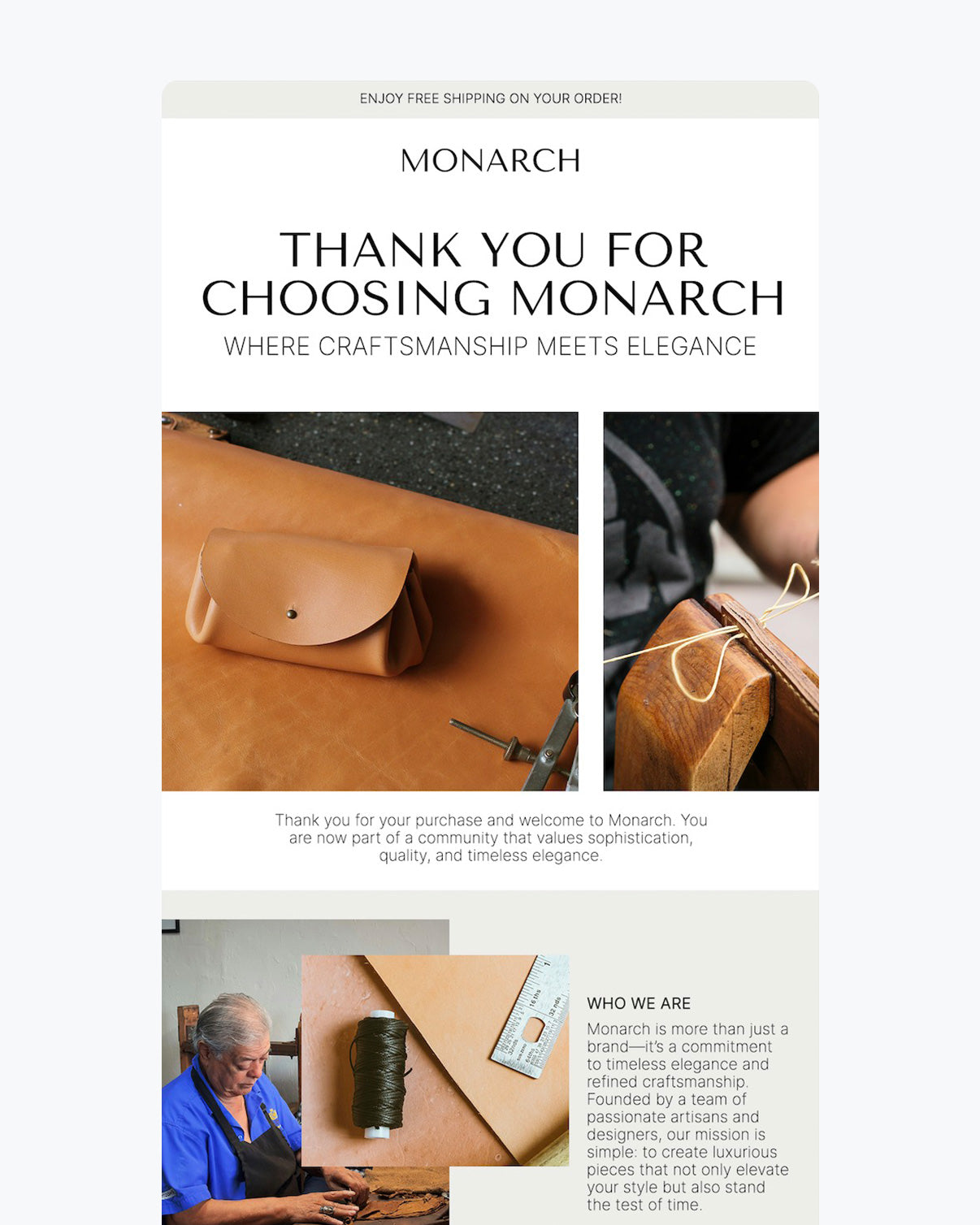 Post Purchase E-Mail Template