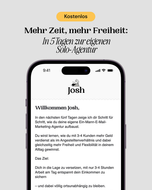 Gratis E-Mail-Reihe: In 5 Tagen zur eigenen Solo-Agentur